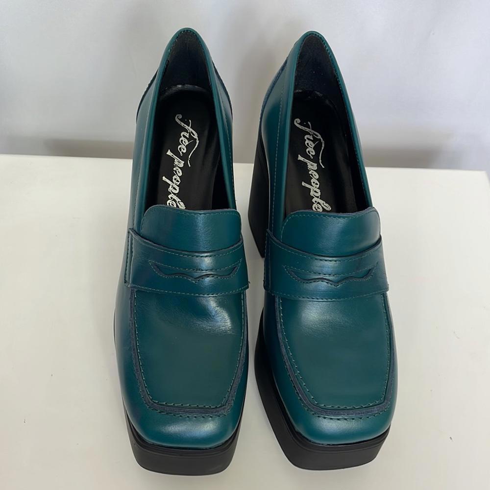 Free People Zoe Platform Loafer Deep Jade Size 8.5 - Picture 4 of 11
